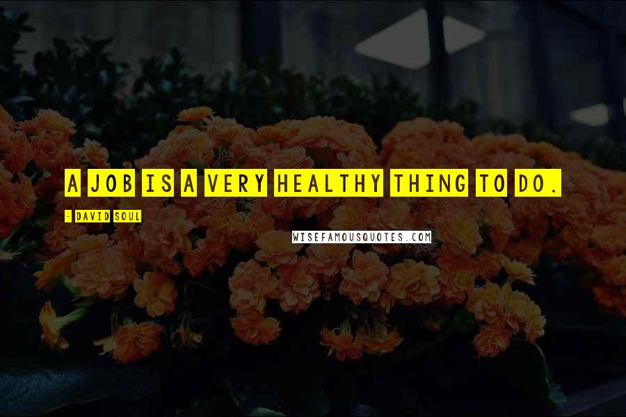 David Soul Quotes: A job is a very healthy thing to do.