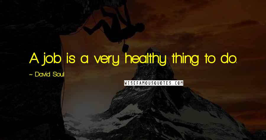 David Soul Quotes: A job is a very healthy thing to do.