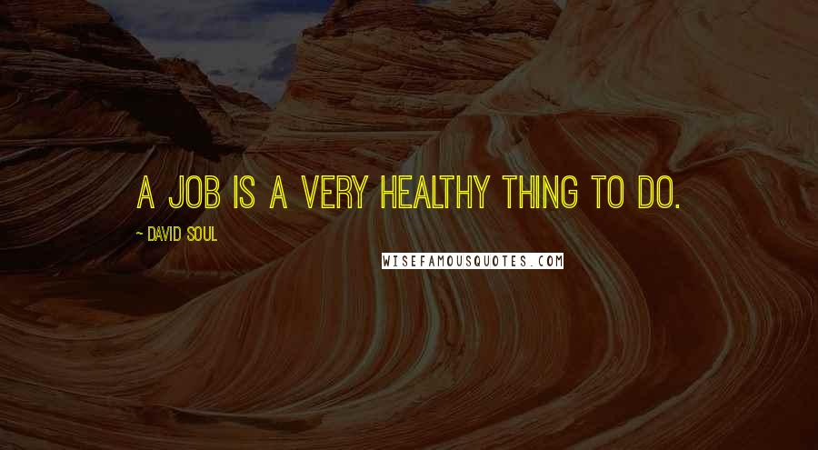 David Soul Quotes: A job is a very healthy thing to do.