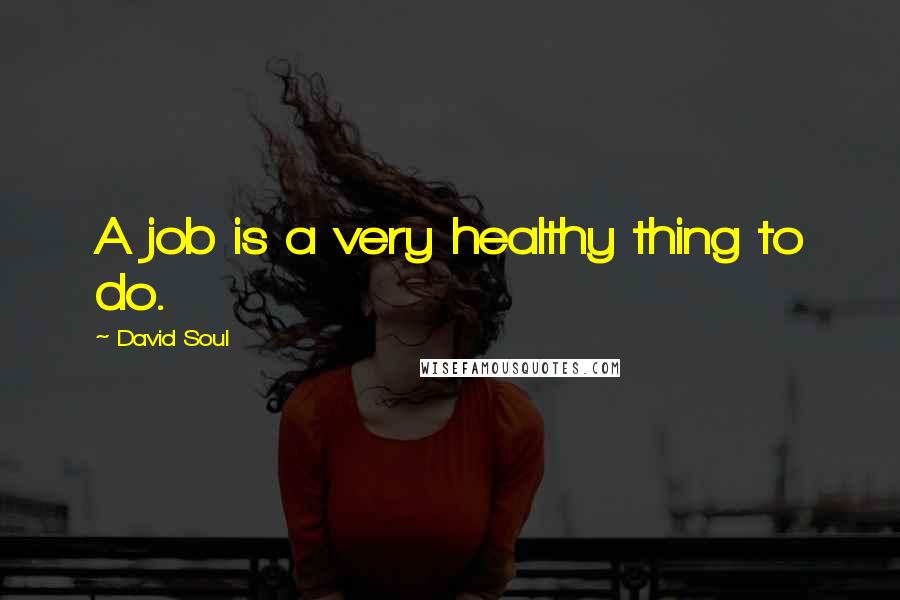 David Soul Quotes: A job is a very healthy thing to do.