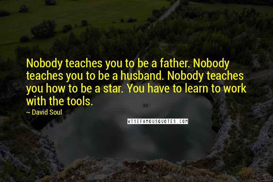 David Soul Quotes: Nobody teaches you to be a father. Nobody teaches you to be a husband. Nobody teaches you how to be a star. You have to learn to work with the tools.