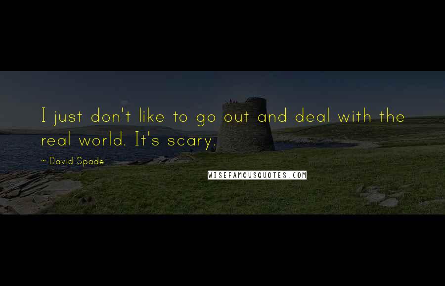 David Spade Quotes: I just don't like to go out and deal with the real world. It's scary.