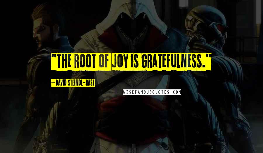 David Steindl-Rast Quotes: "The root of joy is gratefulness."