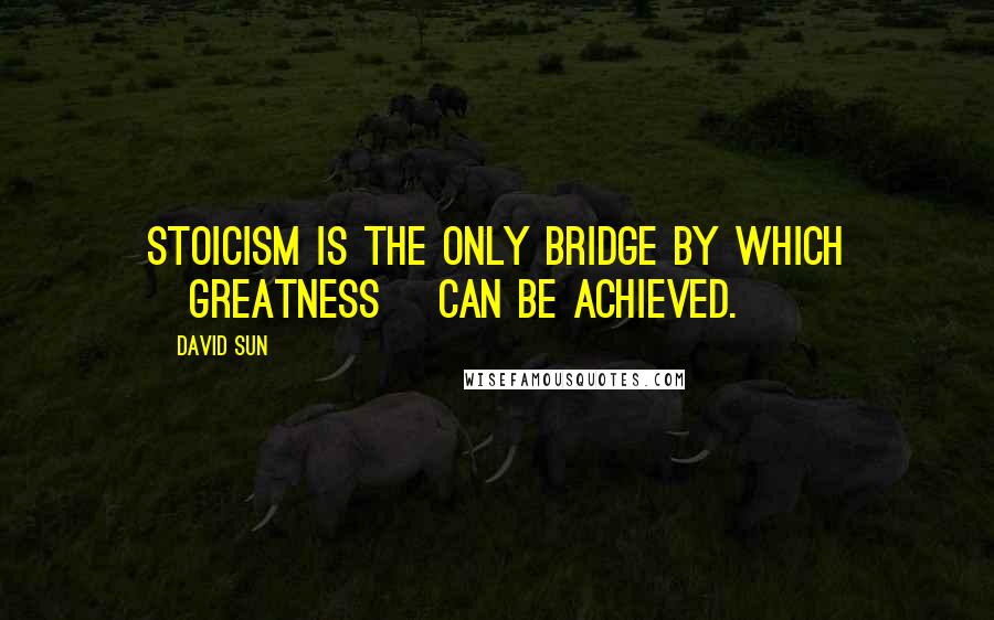 David Sun Quotes: Stoicism is the only bridge by which [greatness] can be achieved.