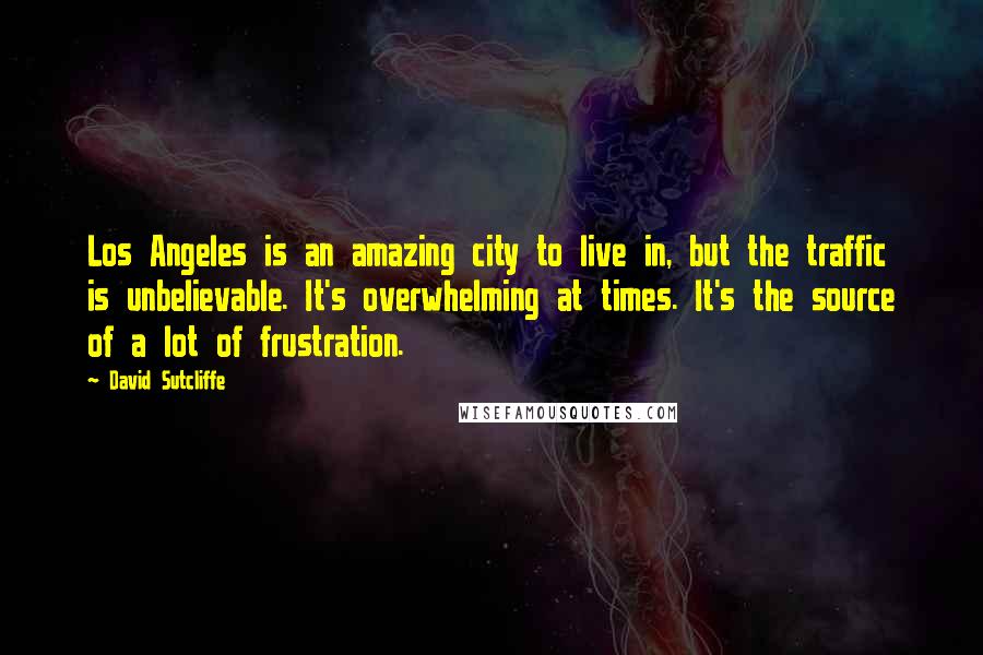 David Sutcliffe Quotes: Los Angeles is an amazing city to live in, but the traffic is unbelievable. It's overwhelming at times. It's the source of a lot of frustration.