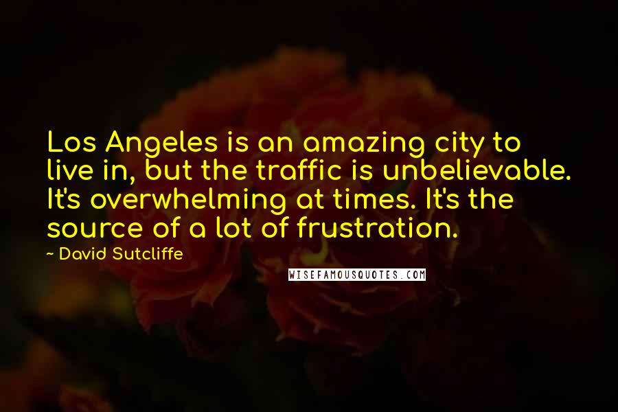 David Sutcliffe Quotes: Los Angeles is an amazing city to live in, but the traffic is unbelievable. It's overwhelming at times. It's the source of a lot of frustration.
