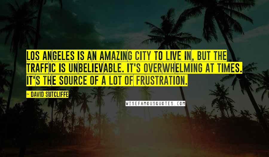 David Sutcliffe Quotes: Los Angeles is an amazing city to live in, but the traffic is unbelievable. It's overwhelming at times. It's the source of a lot of frustration.