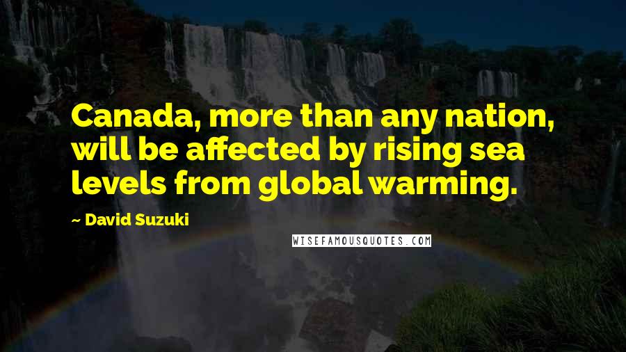 David Suzuki Quotes: Canada, more than any nation, will be affected by rising sea levels from global warming.