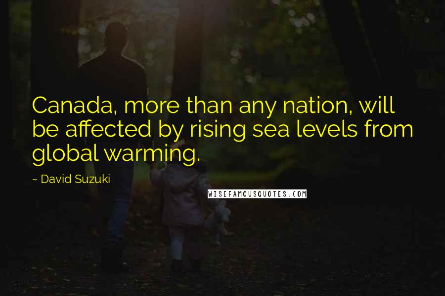 David Suzuki Quotes: Canada, more than any nation, will be affected by rising sea levels from global warming.