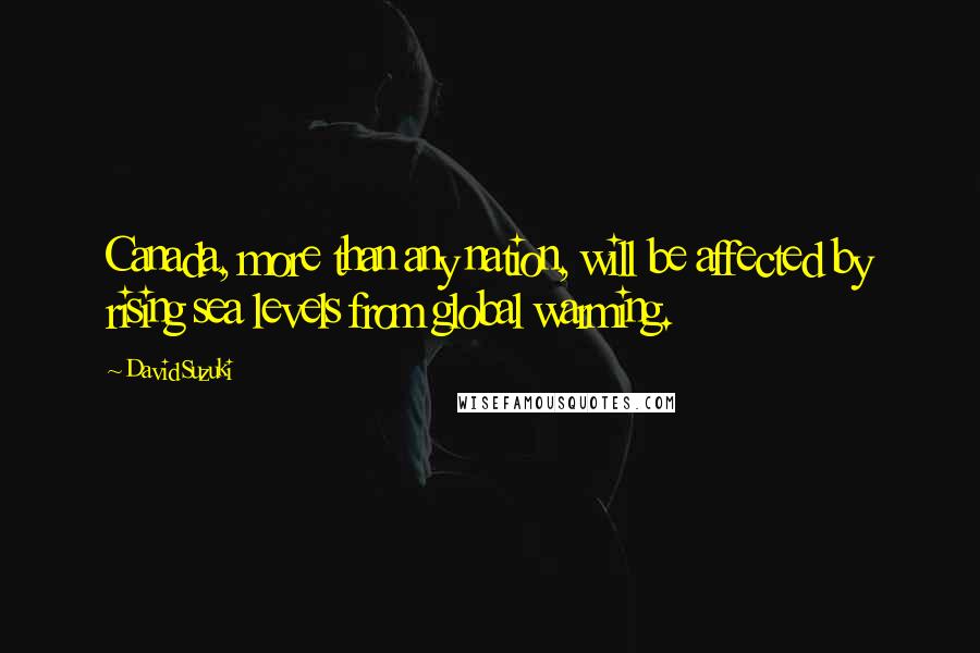 David Suzuki Quotes: Canada, more than any nation, will be affected by rising sea levels from global warming.