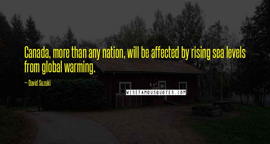 David Suzuki Quotes: Canada, more than any nation, will be affected by rising sea levels from global warming.