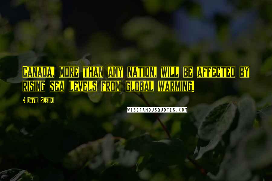 David Suzuki Quotes: Canada, more than any nation, will be affected by rising sea levels from global warming.