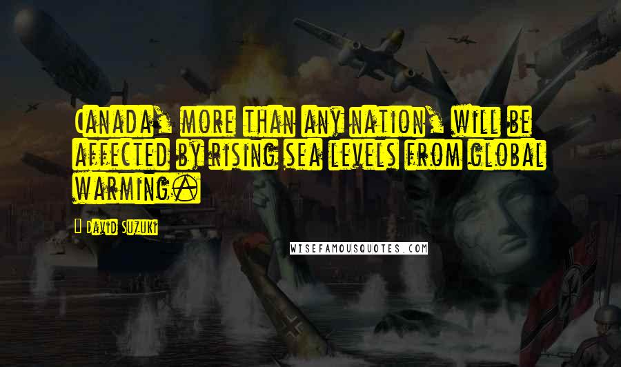 David Suzuki Quotes: Canada, more than any nation, will be affected by rising sea levels from global warming.