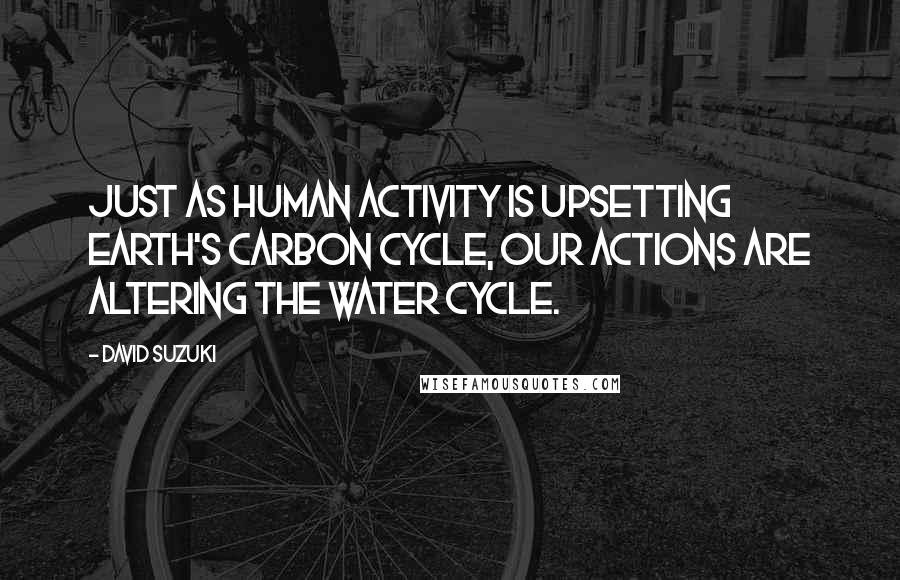 David Suzuki Quotes: Just as human activity is upsetting Earth's carbon cycle, our actions are altering the water cycle.