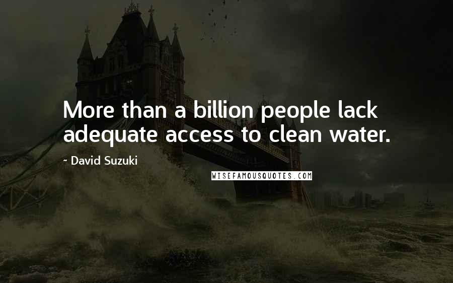 David Suzuki Quotes: More than a billion people lack adequate access to clean water.