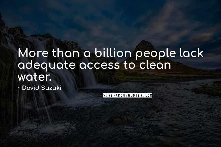 David Suzuki Quotes: More than a billion people lack adequate access to clean water.