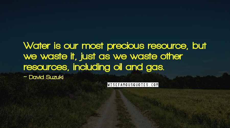 David Suzuki Quotes: Water is our most precious resource, but we waste it, just as we waste other resources, including oil and gas.