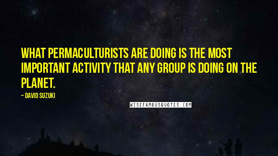 David Suzuki Quotes: What permaculturists are doing is the most important activity that any group is doing on the planet.