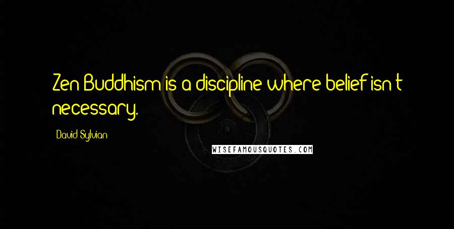 David Sylvian Quotes: Zen Buddhism is a discipline where belief isn't necessary.