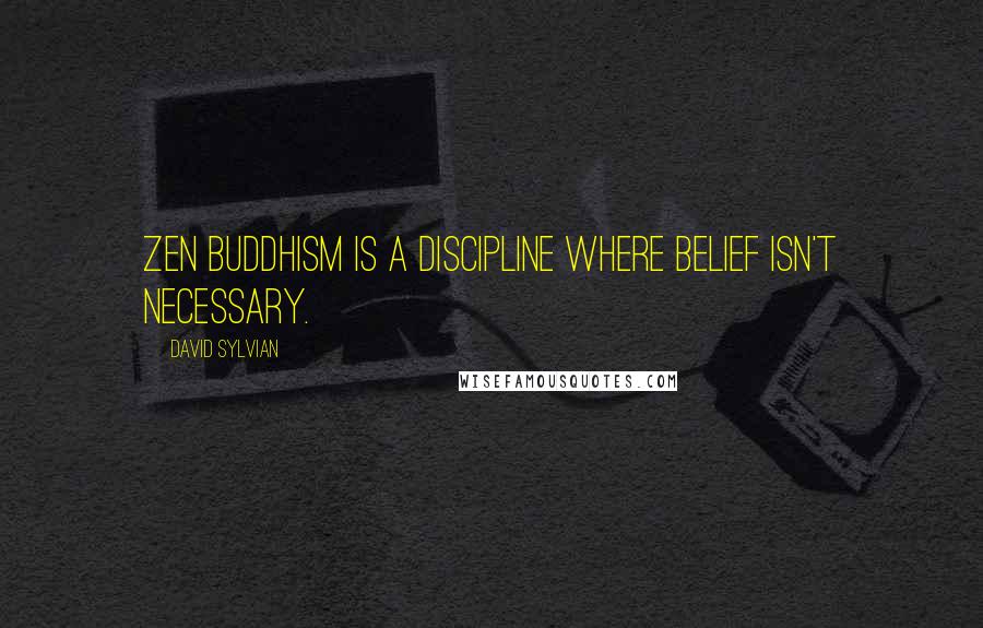 David Sylvian Quotes: Zen Buddhism is a discipline where belief isn't necessary.