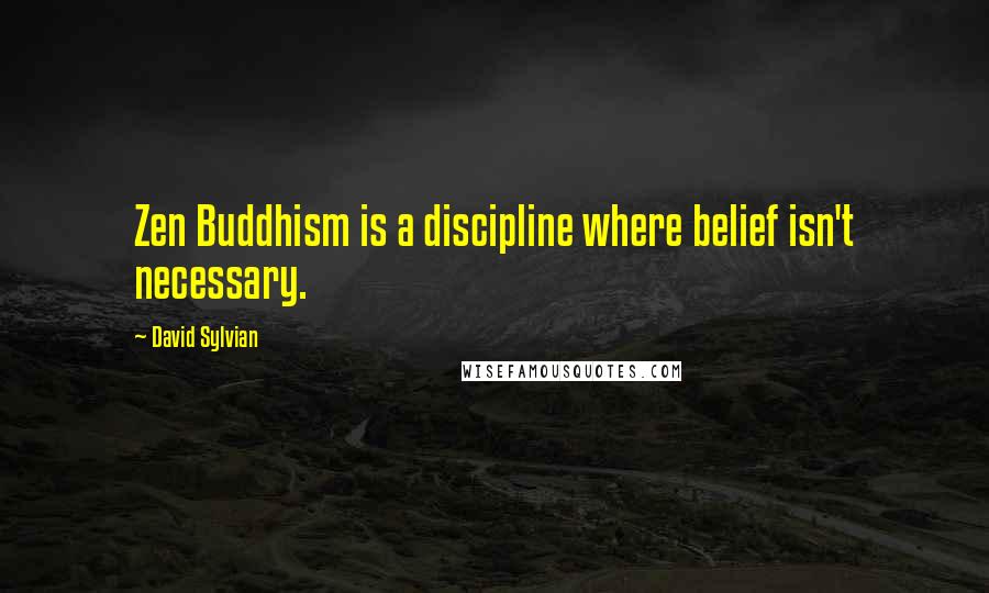 David Sylvian Quotes: Zen Buddhism is a discipline where belief isn't necessary.