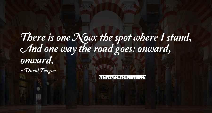 David Teague Quotes: There is one Now: the spot where I stand, And one way the road goes: onward, onward.