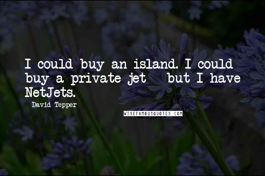 David Tepper Quotes: I could buy an island. I could buy a private jet - but I have NetJets.