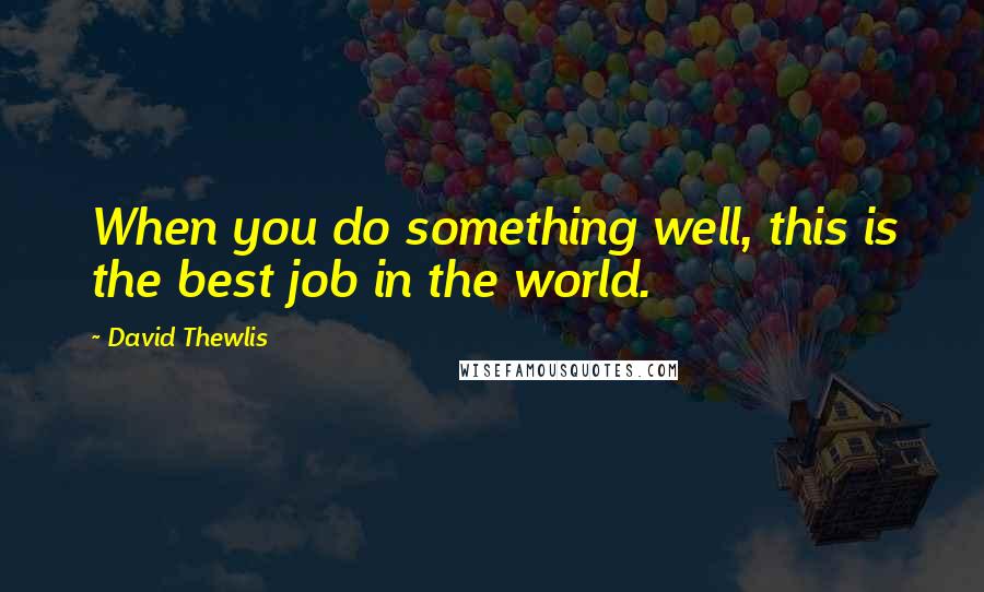 David Thewlis Quotes: When you do something well, this is the best job in the world.