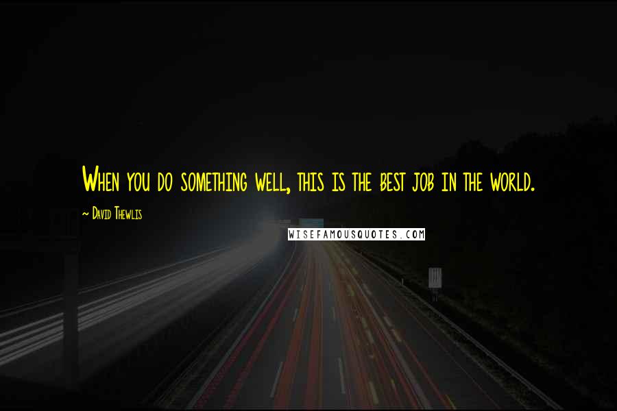 David Thewlis Quotes: When you do something well, this is the best job in the world.