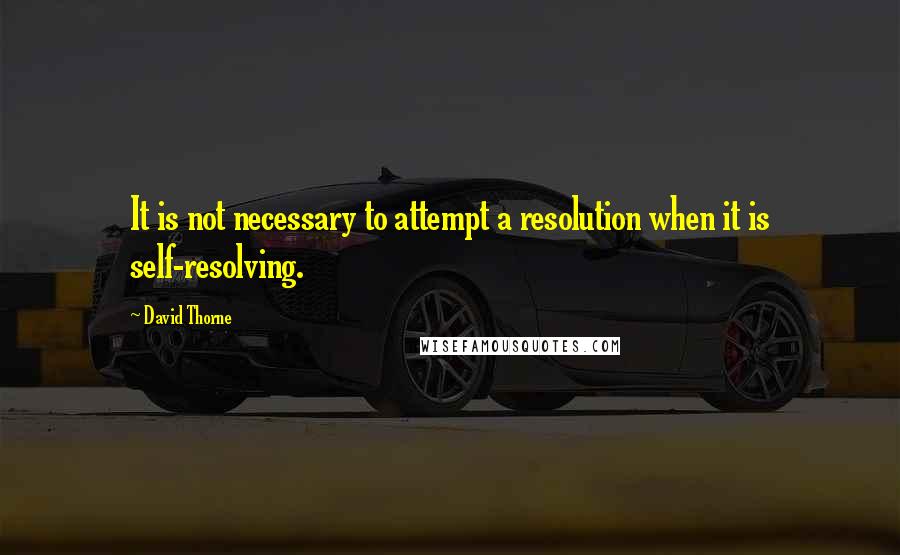 David Thorne Quotes: It is not necessary to attempt a resolution when it is self-resolving.