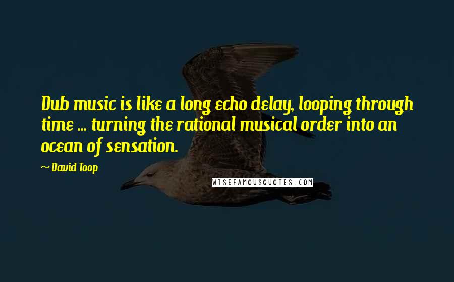 David Toop Quotes: Dub music is like a long echo delay, looping through time ... turning the rational musical order into an ocean of sensation.