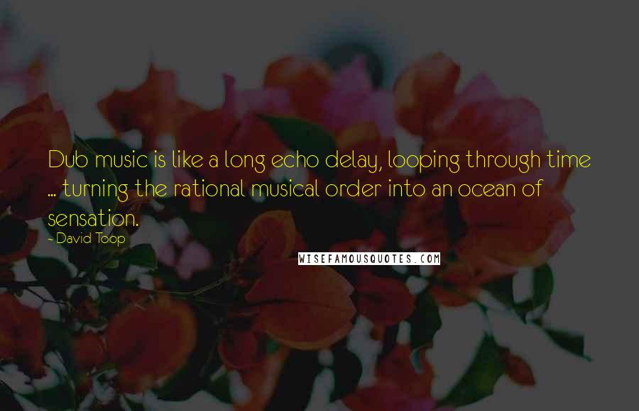 David Toop Quotes: Dub music is like a long echo delay, looping through time ... turning the rational musical order into an ocean of sensation.