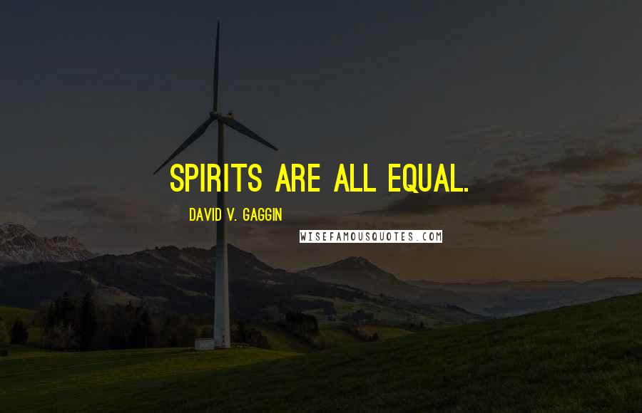 David V. Gaggin Quotes: Spirits are all equal.