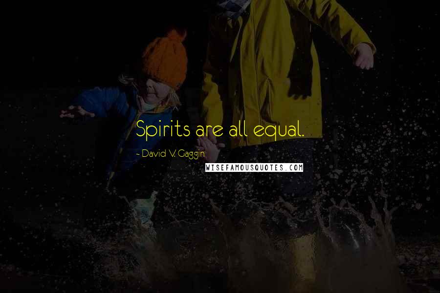 David V. Gaggin Quotes: Spirits are all equal.