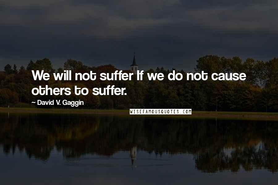 David V. Gaggin Quotes: We will not suffer If we do not cause others to suffer.