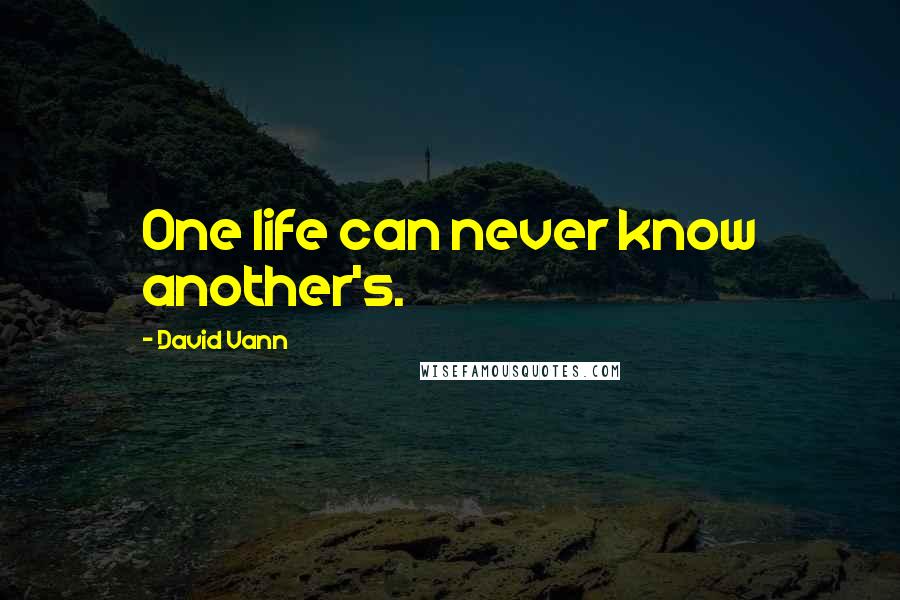 David Vann Quotes: One life can never know another's.