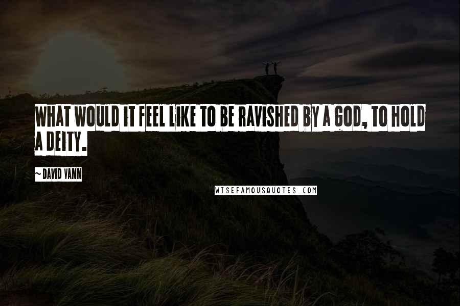 David Vann Quotes: What would it feel like to be ravished by a god, to hold a deity.