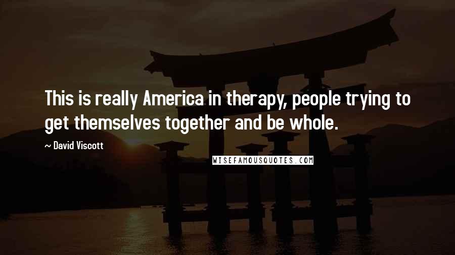 David Viscott Quotes: This is really America in therapy, people trying to get themselves together and be whole.