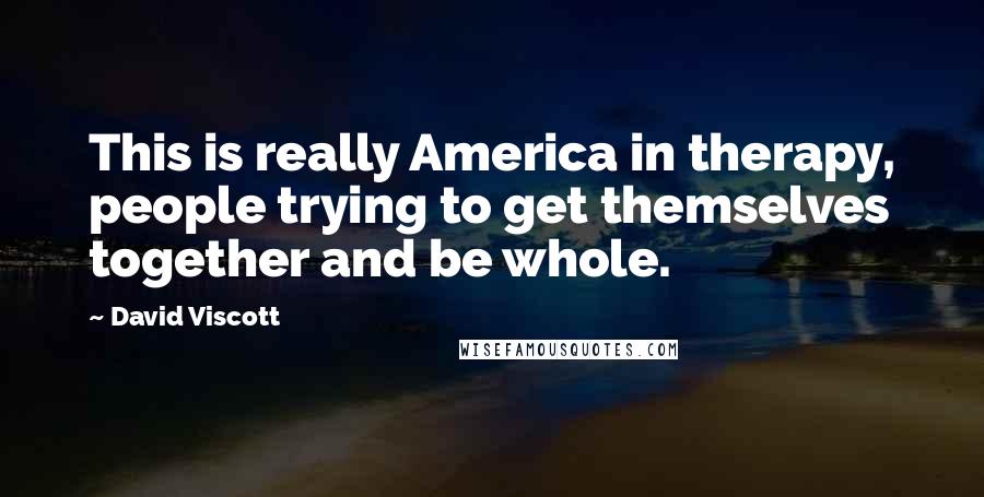 David Viscott Quotes: This is really America in therapy, people trying to get themselves together and be whole.