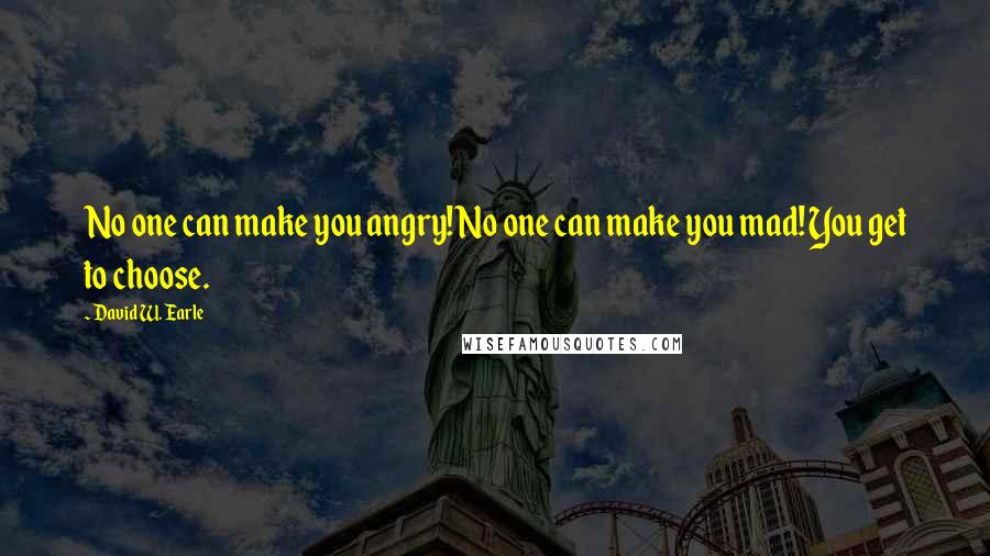 David W. Earle Quotes: No one can make you angry! No one can make you mad! You get to choose.