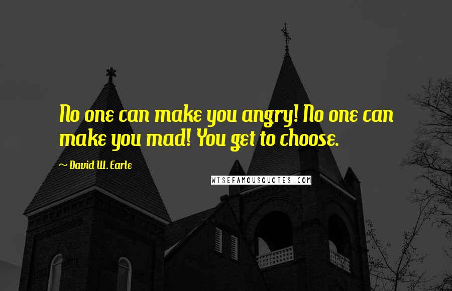 David W. Earle Quotes: No one can make you angry! No one can make you mad! You get to choose.