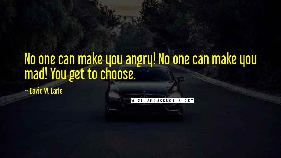 David W. Earle Quotes: No one can make you angry! No one can make you mad! You get to choose.