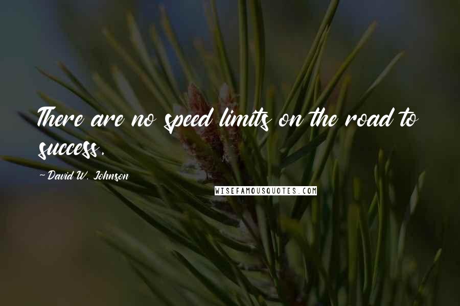 David W. Johnson Quotes: There are no speed limits on the road to success.