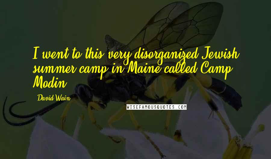 David Wain Quotes: I went to this very disorganized Jewish summer camp in Maine called Camp Modin.