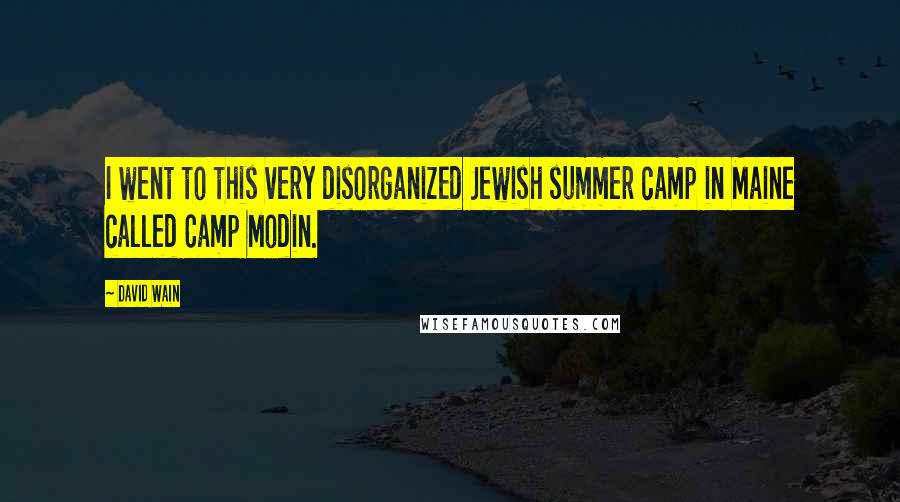 David Wain Quotes: I went to this very disorganized Jewish summer camp in Maine called Camp Modin.