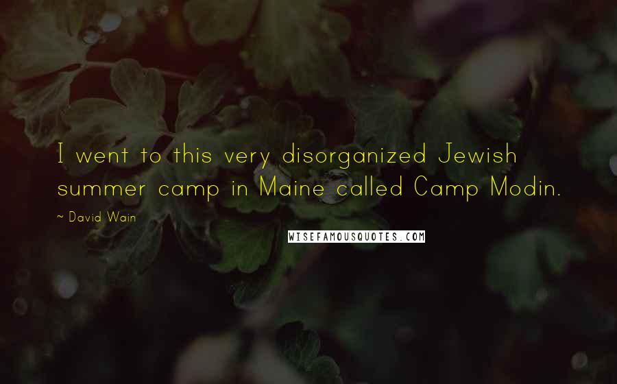 David Wain Quotes: I went to this very disorganized Jewish summer camp in Maine called Camp Modin.