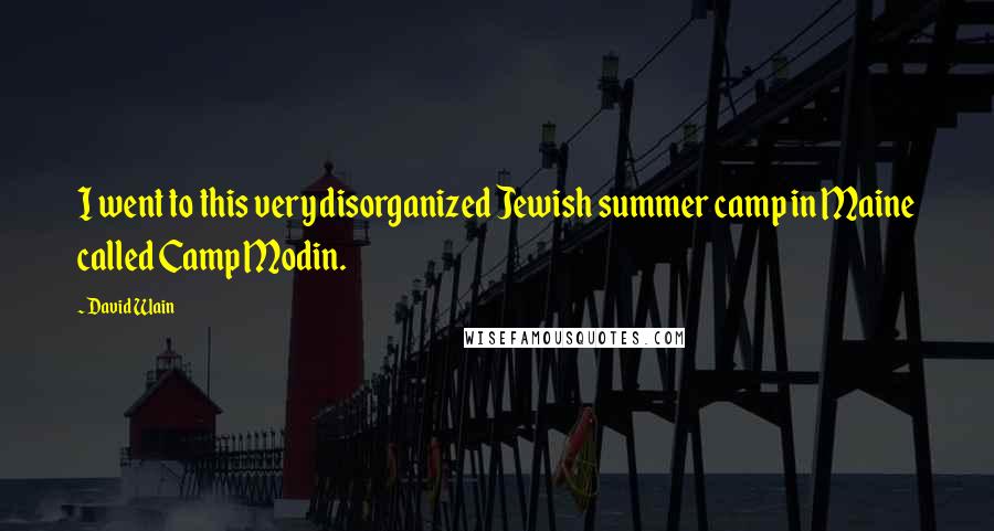 David Wain Quotes: I went to this very disorganized Jewish summer camp in Maine called Camp Modin.