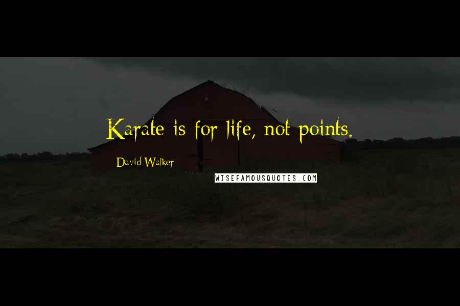 David Walker Quotes: Karate is for life, not points.