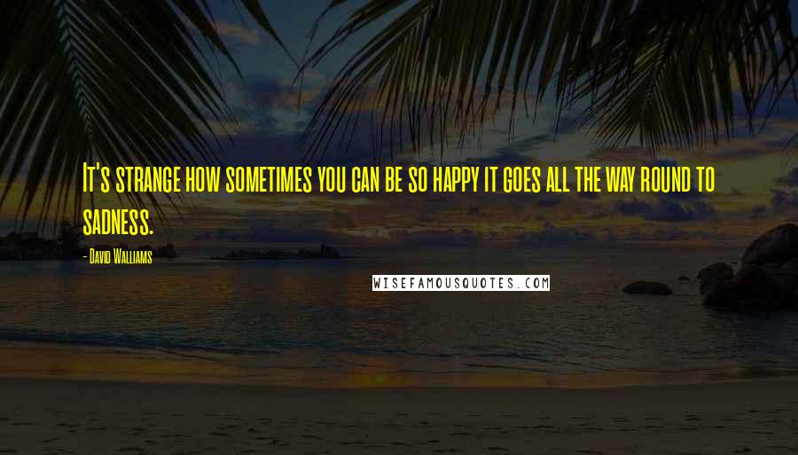 David Walliams Quotes: It's strange how sometimes you can be so happy it goes all the way round to sadness.