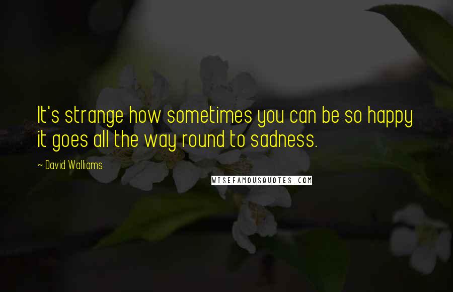 David Walliams Quotes: It's strange how sometimes you can be so happy it goes all the way round to sadness.
